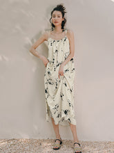 Vacation H-Line Floral Printed U-Neck Dress